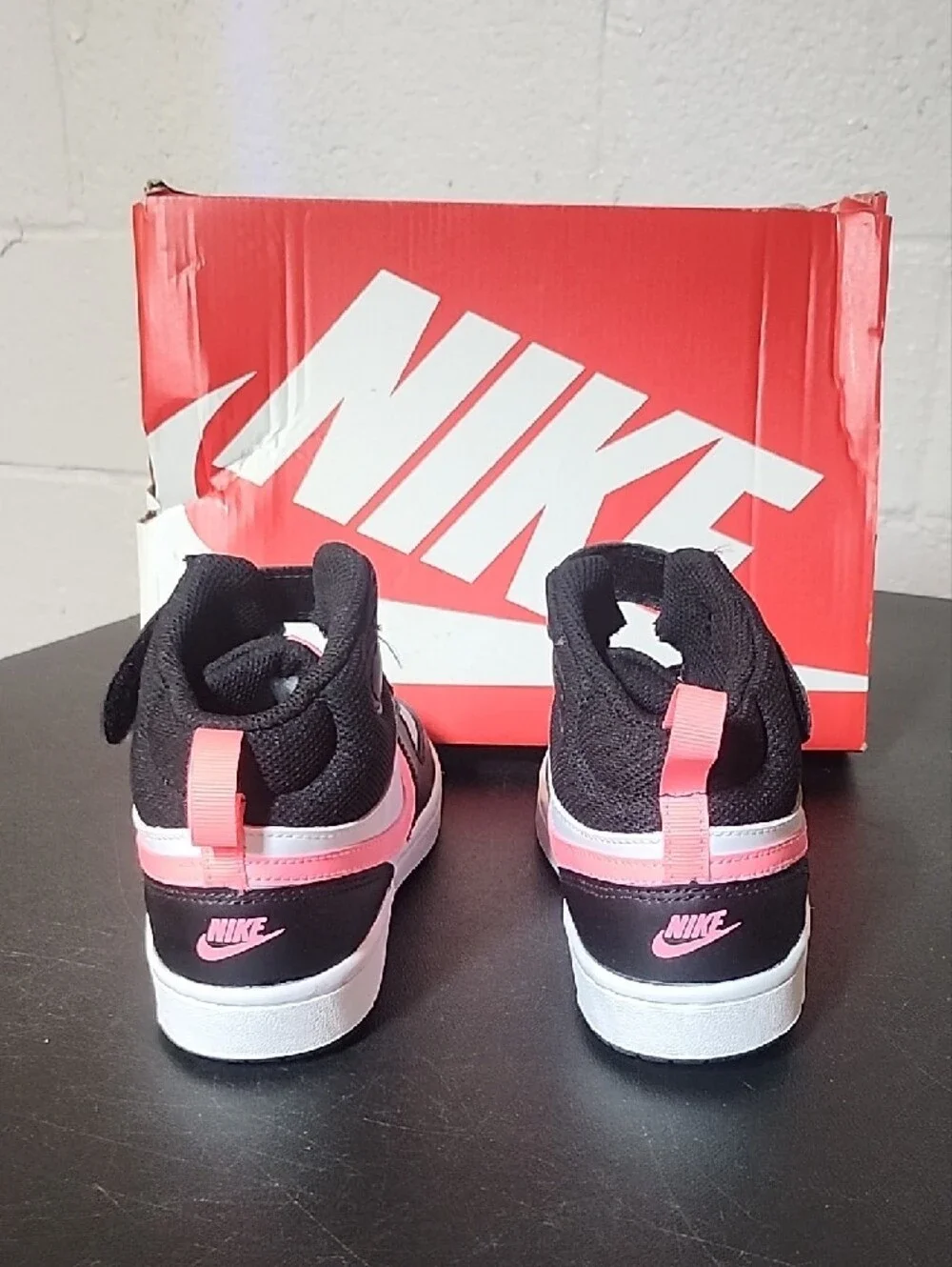 Nike Court Borough Mid 2 Black, White & Pink High-Top Sneakers
